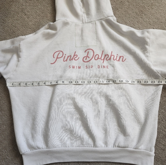 Aviator Nation Pink Dolphin 5 Stripe Stitch Zip Hoodie Size M Unisex - Picture 4 of 12